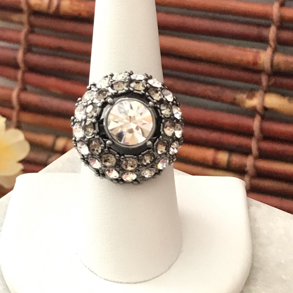 Premier Designs Multi Crystal Dome Ring Size 8